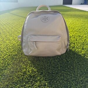 Tory Burch Taupe Leather Backpack